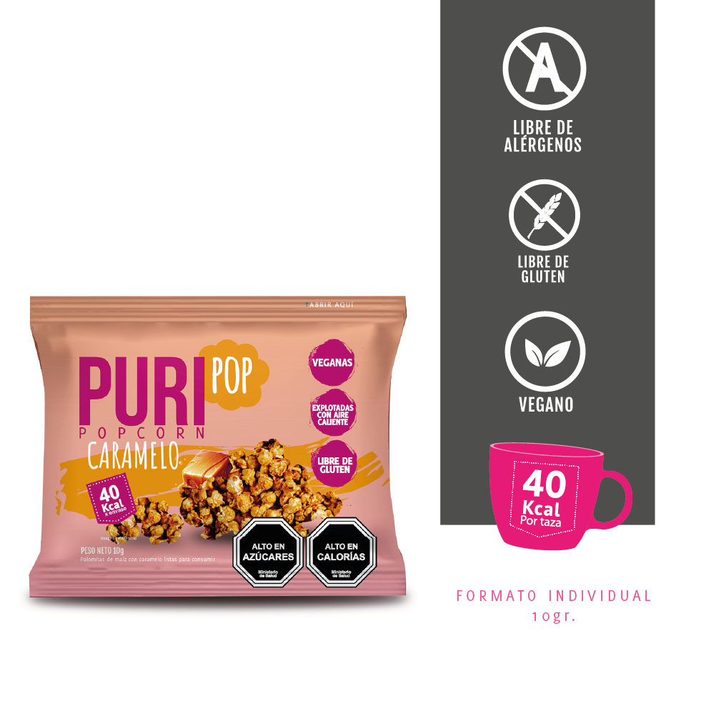 MINI Puripop Popcorn Caramelo 10 gr. – Purisnacks.cl